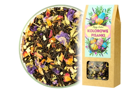 Herbata Czarna Wielkanocna KOLOROWE PISANKI (KT) (50g) Idealna Na Prezent !